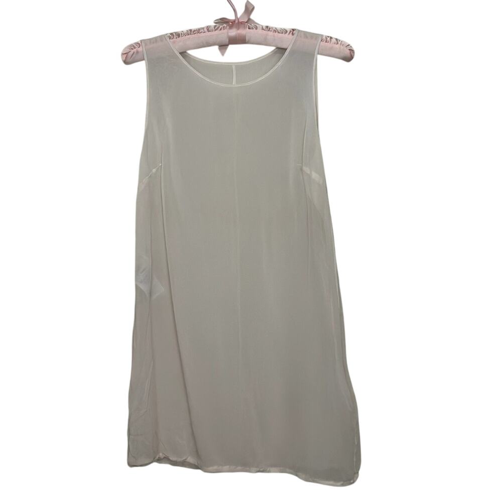 Valentino Sz 44 100% Silk Ivory Tank Top Blouse Chiffon Sheer